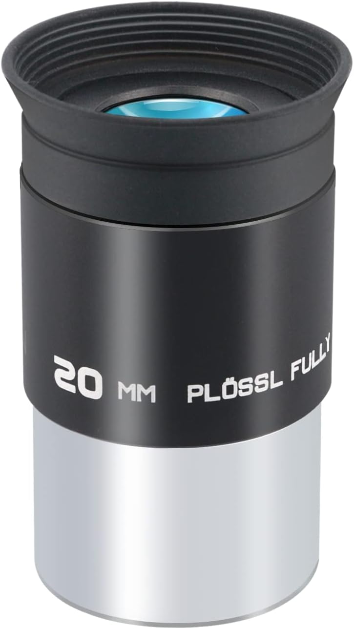 WEOOEN 1.25inch Plossl Telescope Eyepiece 20mm, Fully Coated Optical Telescope Lens, Durable Metal Construction, Threaded for Standard 1.25 inch Astronomy Filters - Image 1